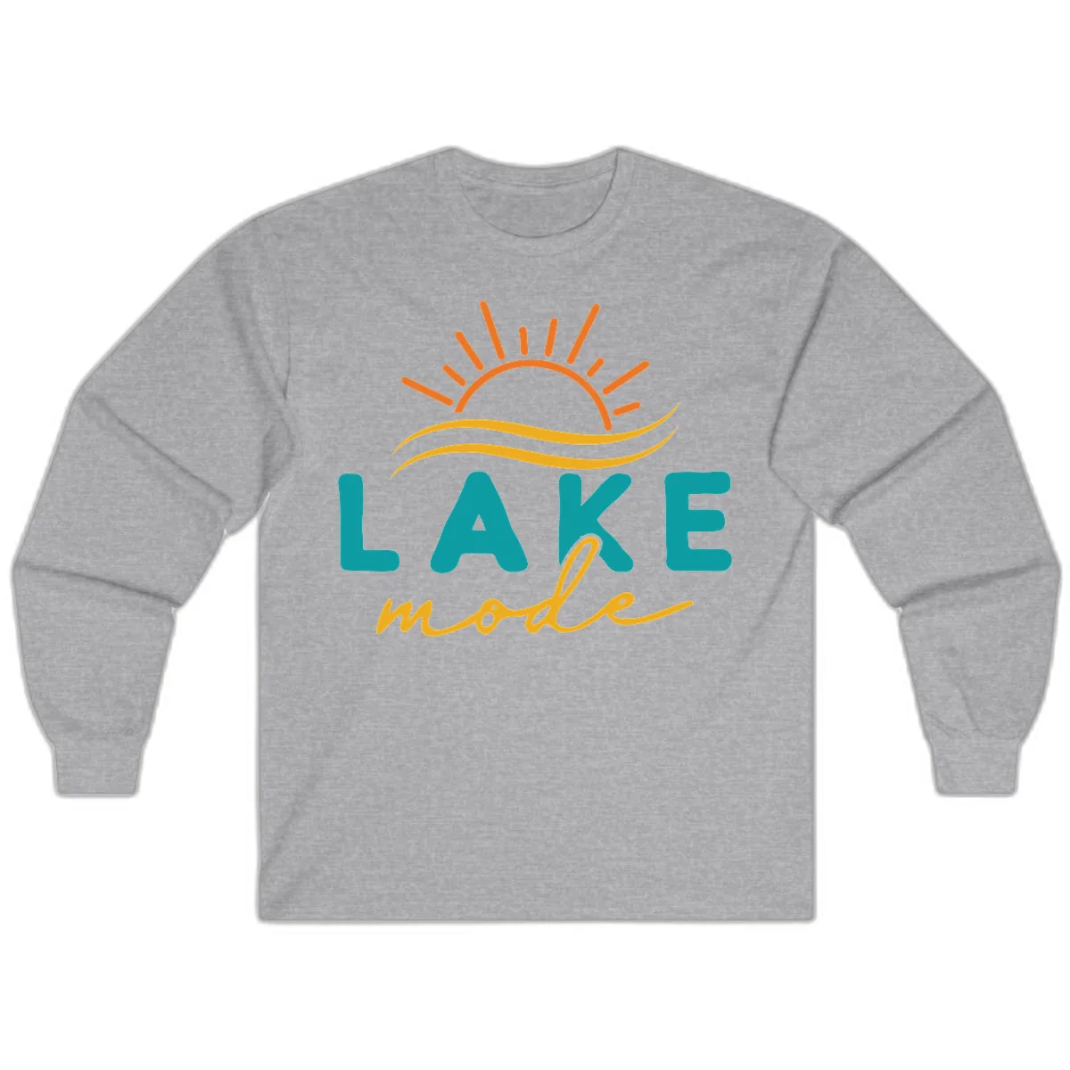 Lake Mode Sun and Waves Long Sleeve in Sport Grey