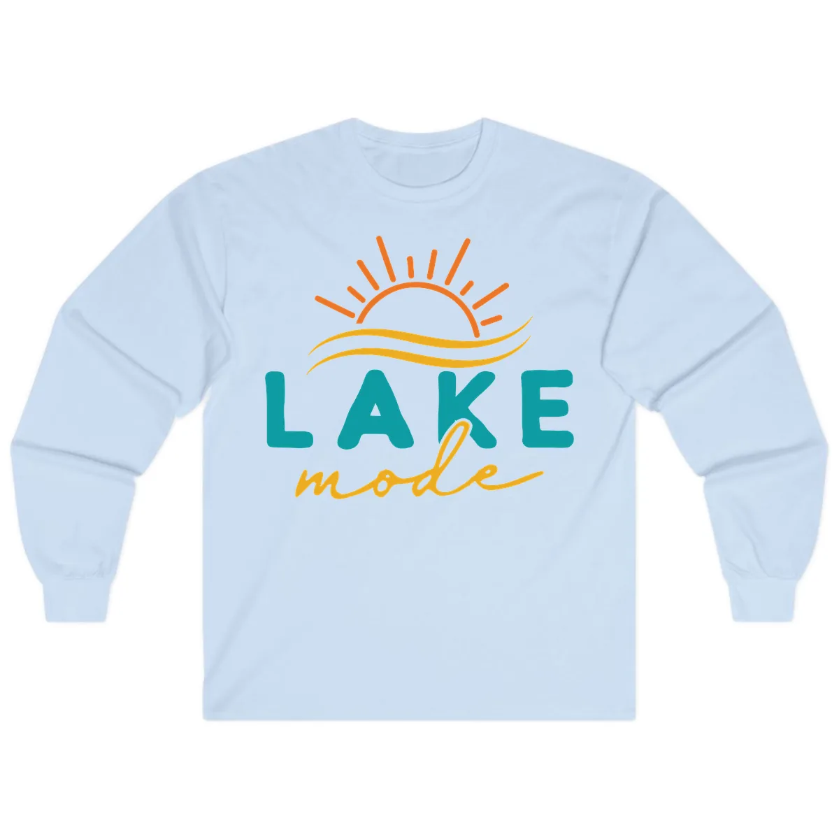 Lake Mode Sun and Waves Long Sleeve in Light Blue
