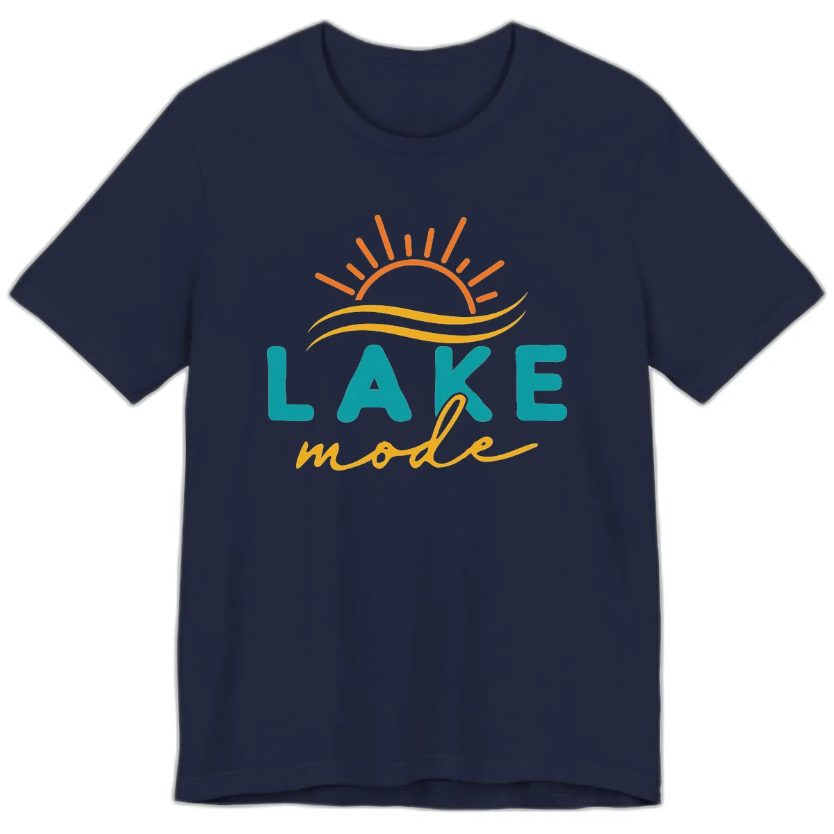 Lake Mode Sun and Waves Premium T-Shirt in Navy