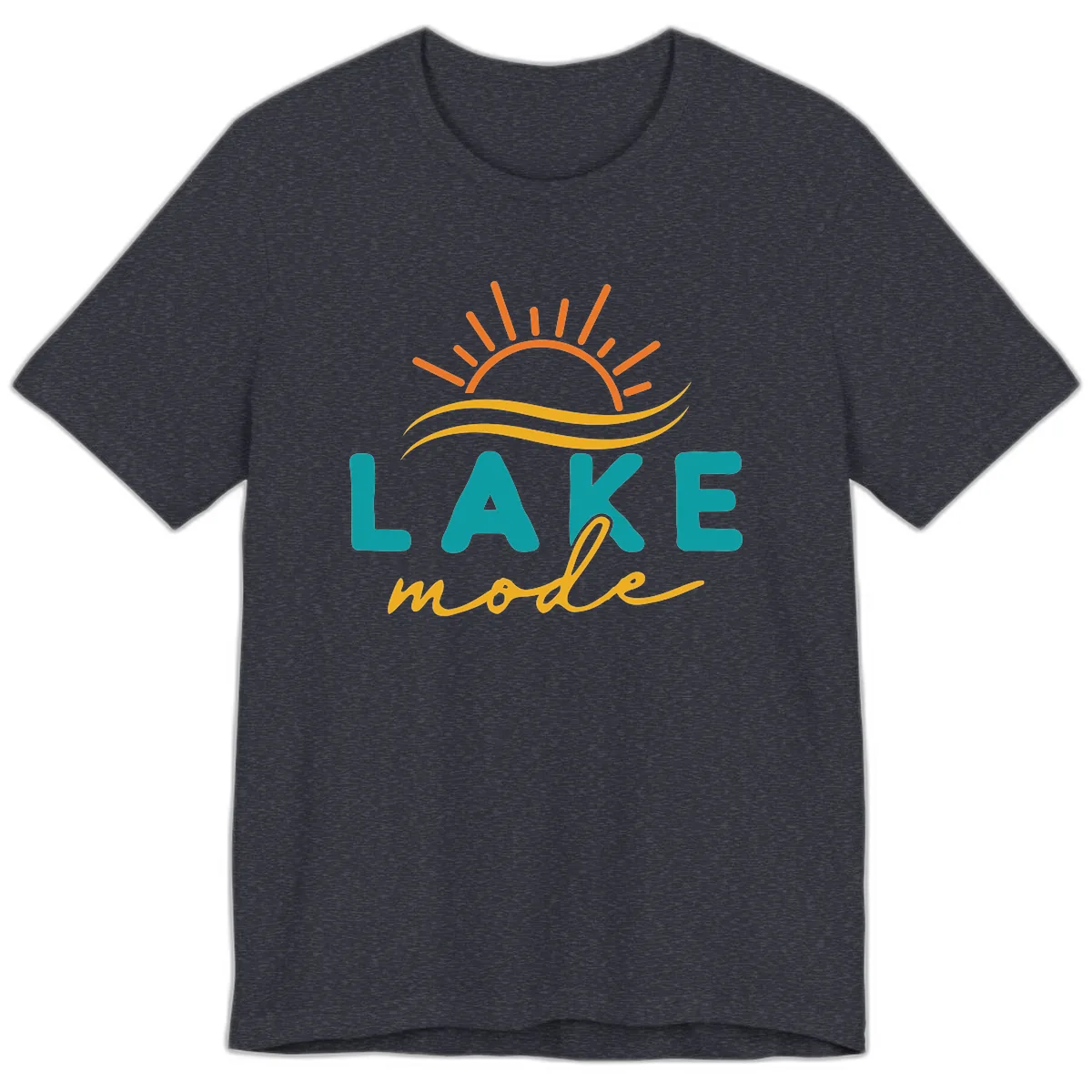 Lake Mode Sun and Waves Premium T-Shirt in Heather Navy