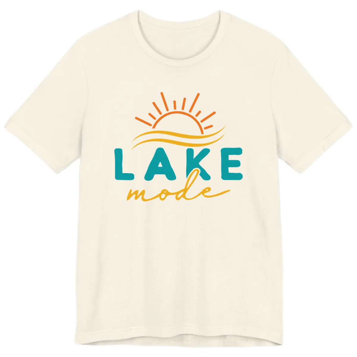 Lake Mode Sun and Waves Premium T-Shirt in Natural