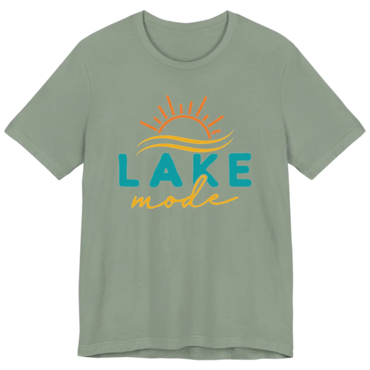Lake Mode Sun and Waves Premium T-Shirt in Sage