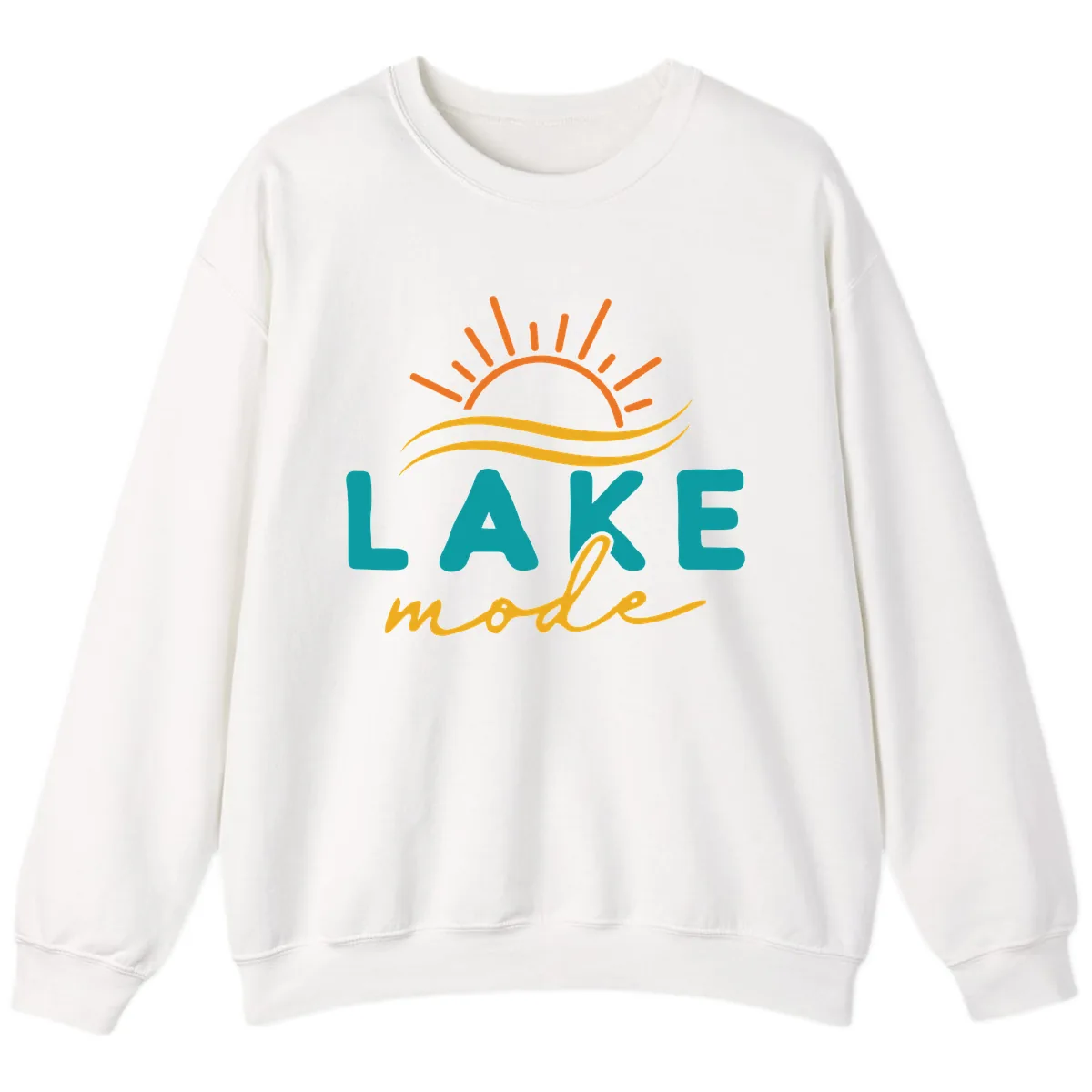 Lake Mode Sun and Waves Sweatshirt in White