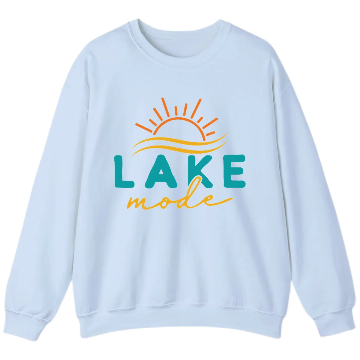Lake Mode Sun and Waves Sweatshirt in Light Blue