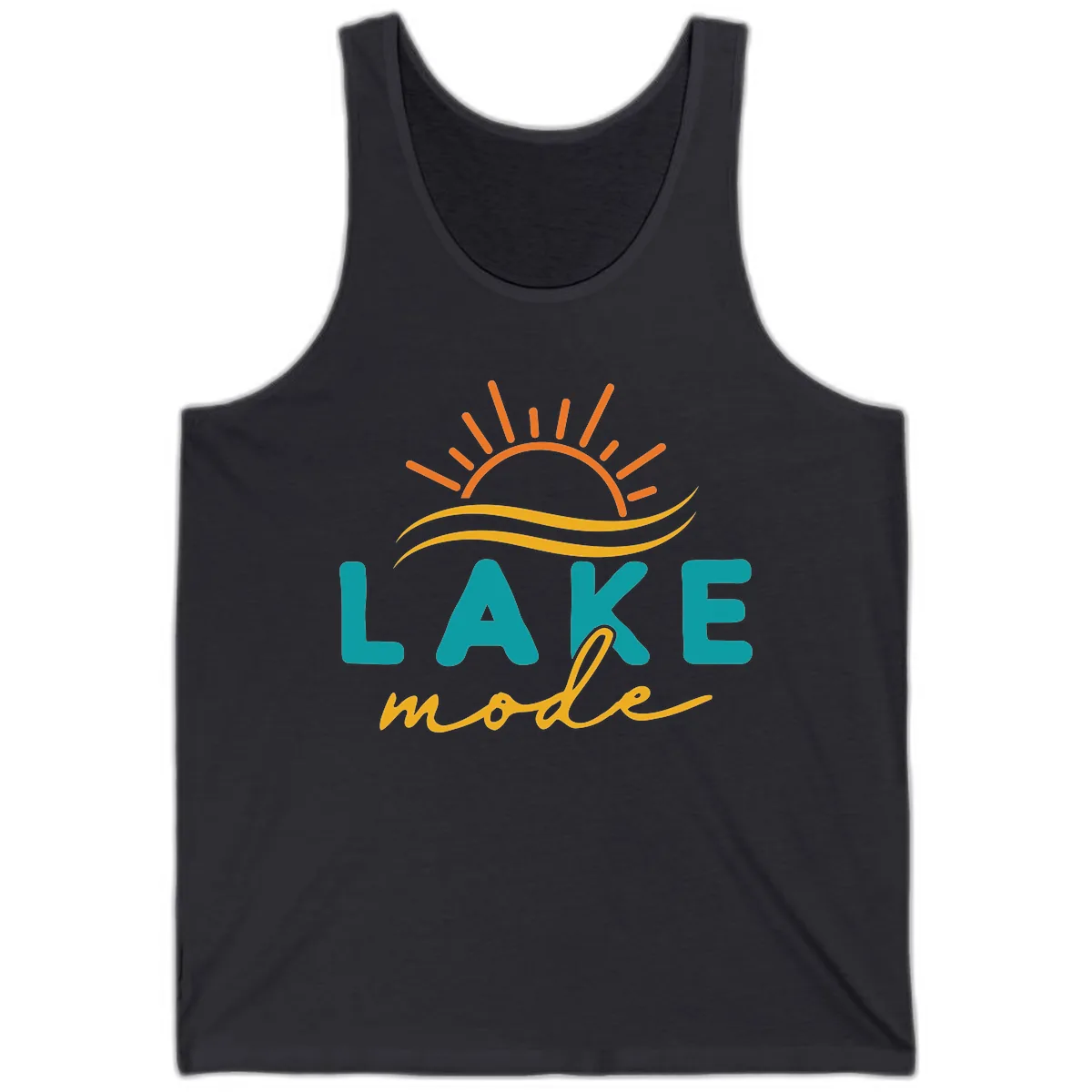 Lake Mode Sun and Waves Tank in Dark Grey