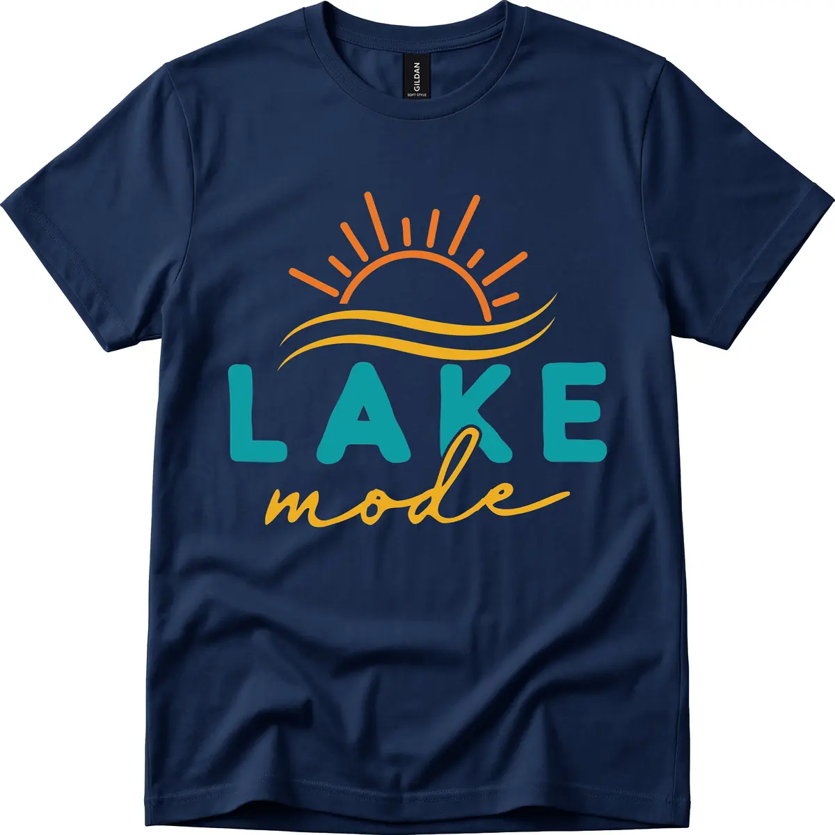 Lake Mode Sun and Waves T-Shirt in Navy