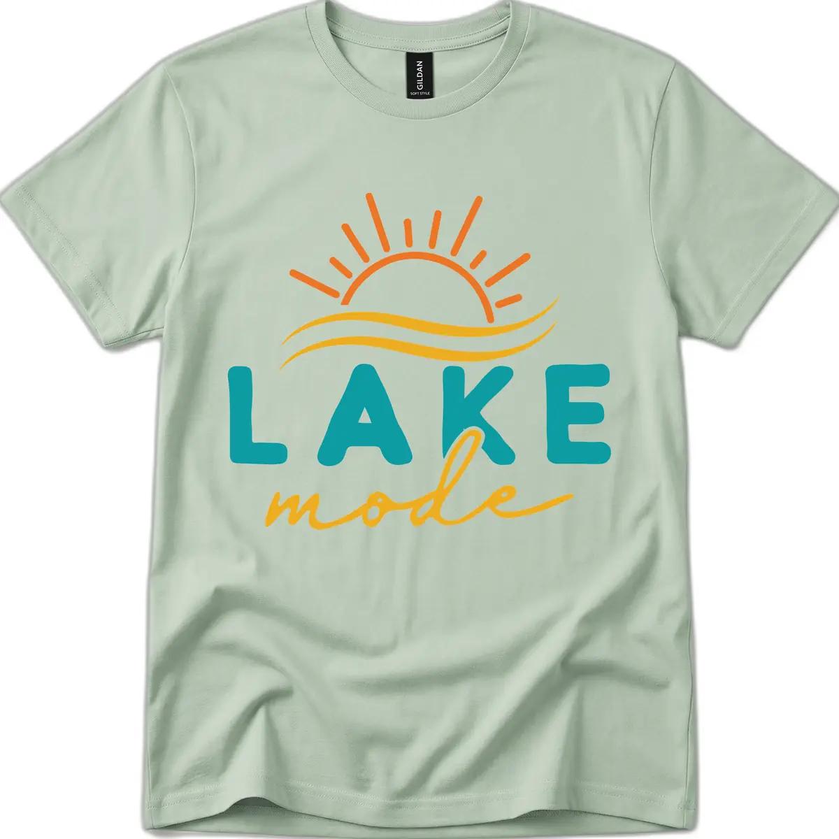 Lake Mode Sun and Waves T-Shirt in Sage