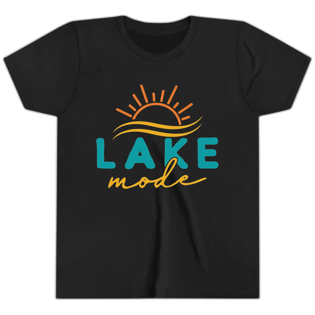 Lake Mode Sun and Waves Youth T-Shirt in Black