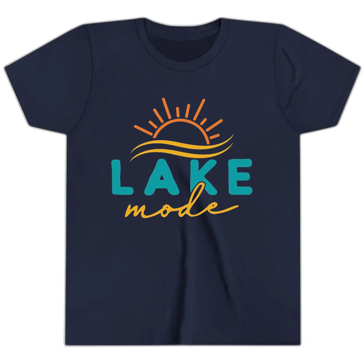 Lake Mode Sun and Waves Youth T-Shirt in Navy