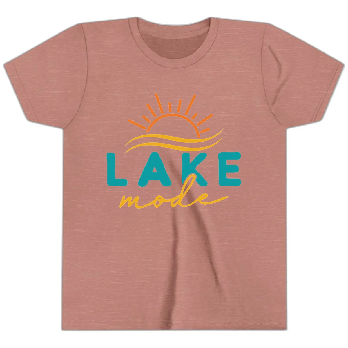 Lake Mode Sun and Waves Youth T-Shirt in Heather Mauve
