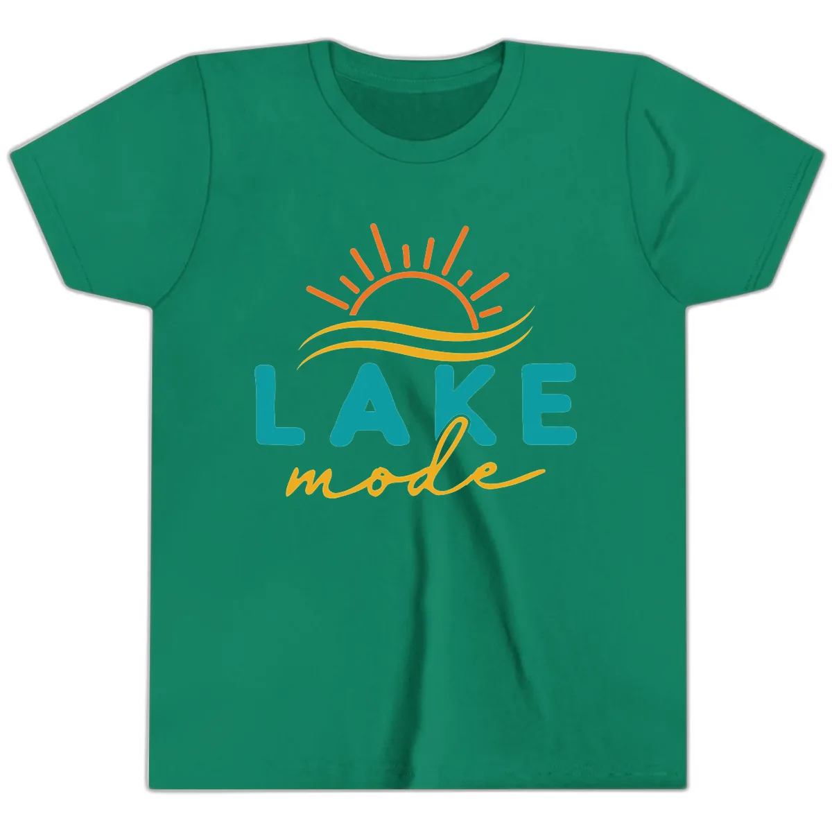 Lake Mode Sun and Waves Youth T-Shirt in Kelly