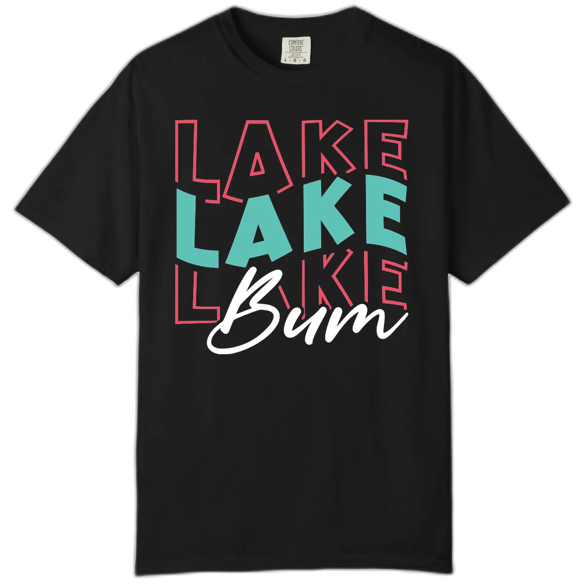Lake Bum Typography Design Comfort Color in Black