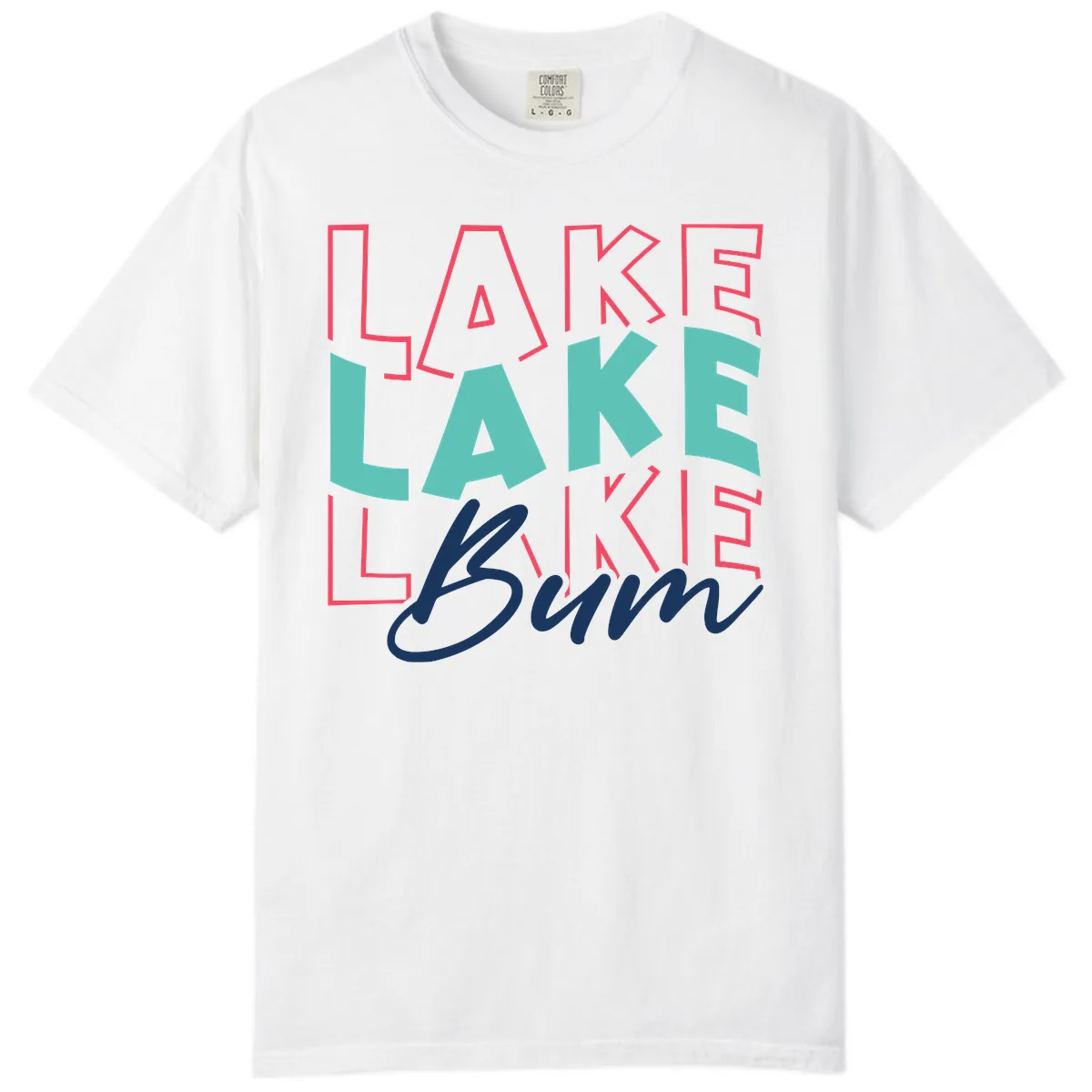 Lake Bum Typography Design Comfort Color in White