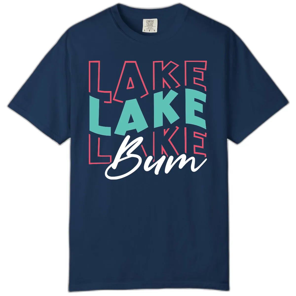 Lake Bum Typography Design Comfort Color in Navy