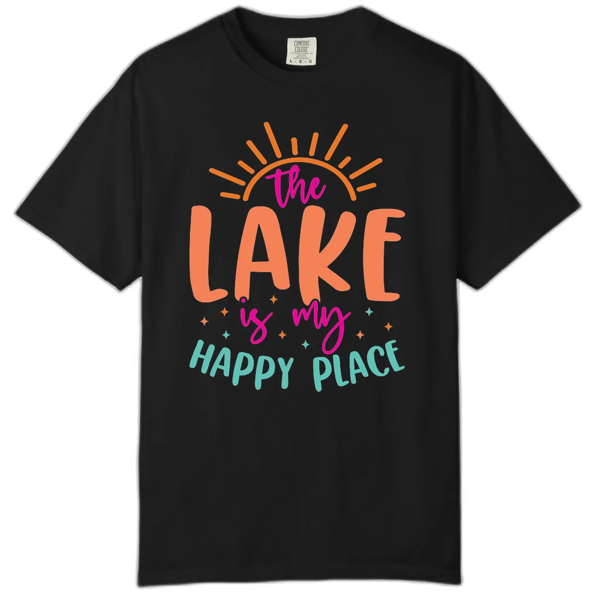 The Lake Is My Happy Place Comfort Color in Black