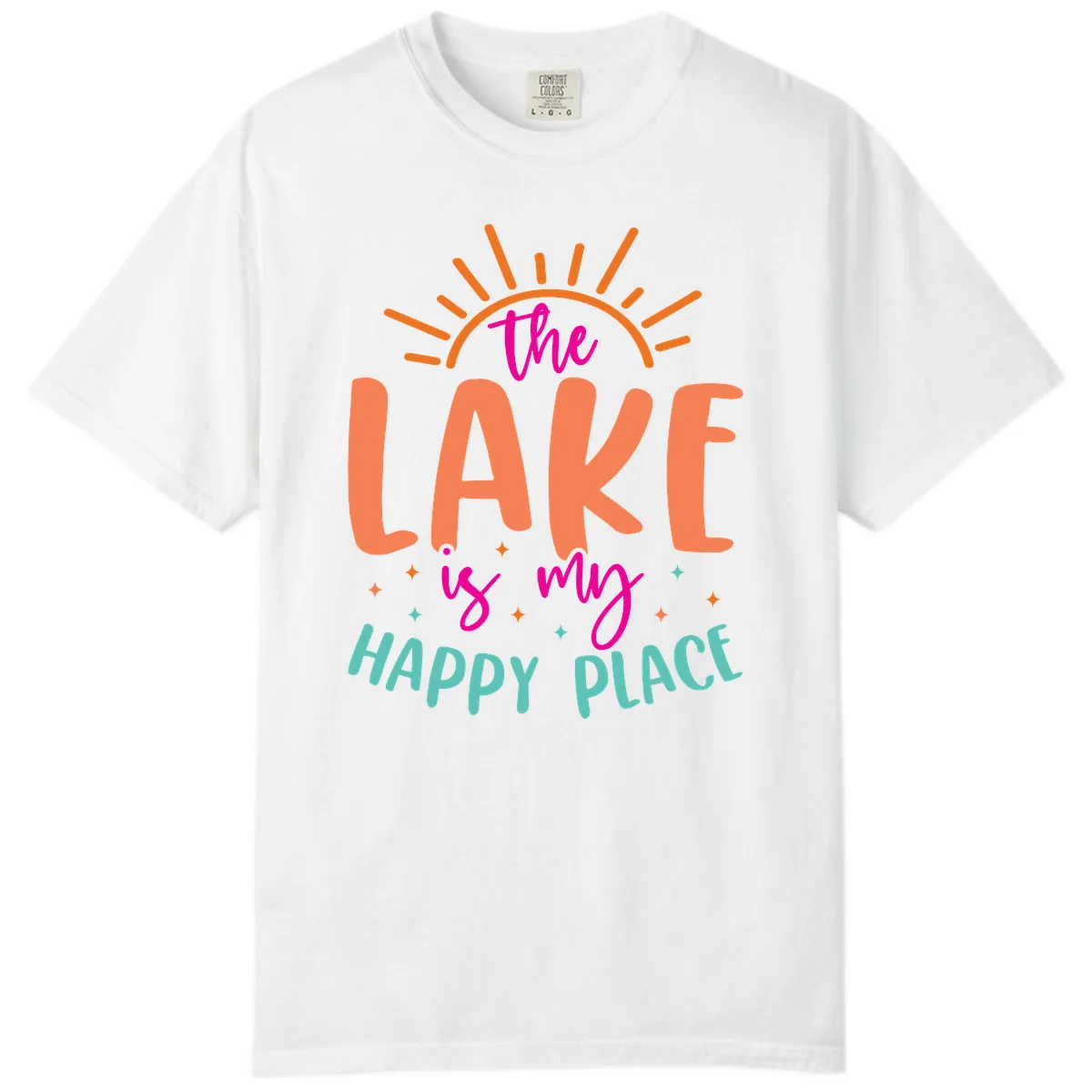 The Lake Is My Happy Place Comfort Color in White