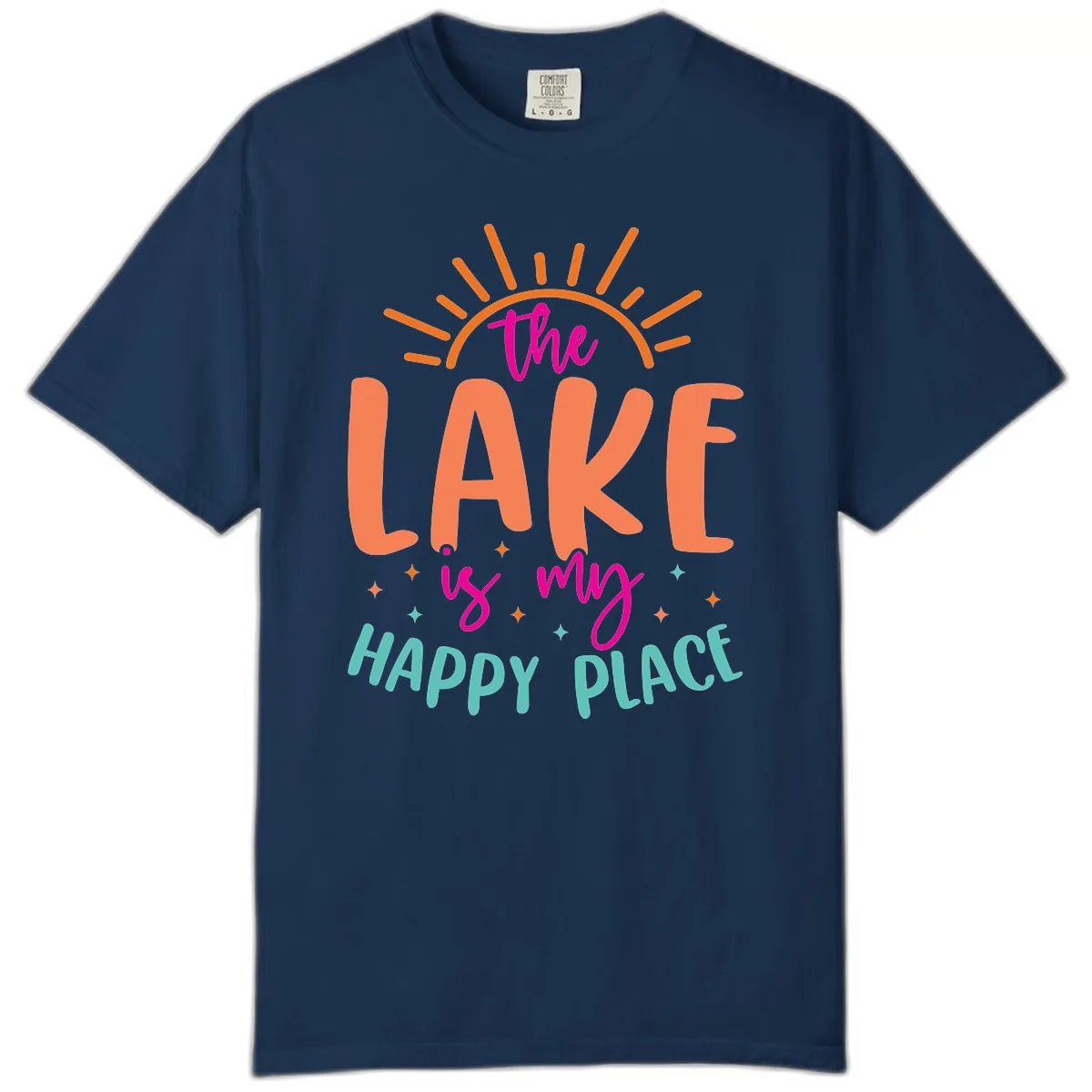 The Lake Is My Happy Place Comfort Color in Navy