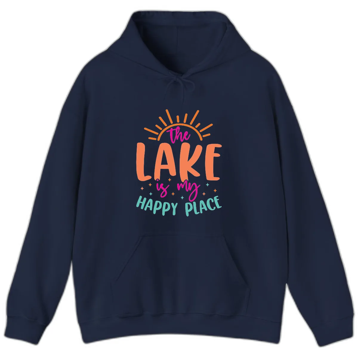 The Lake Is My Happy Place Hoodie in Navy