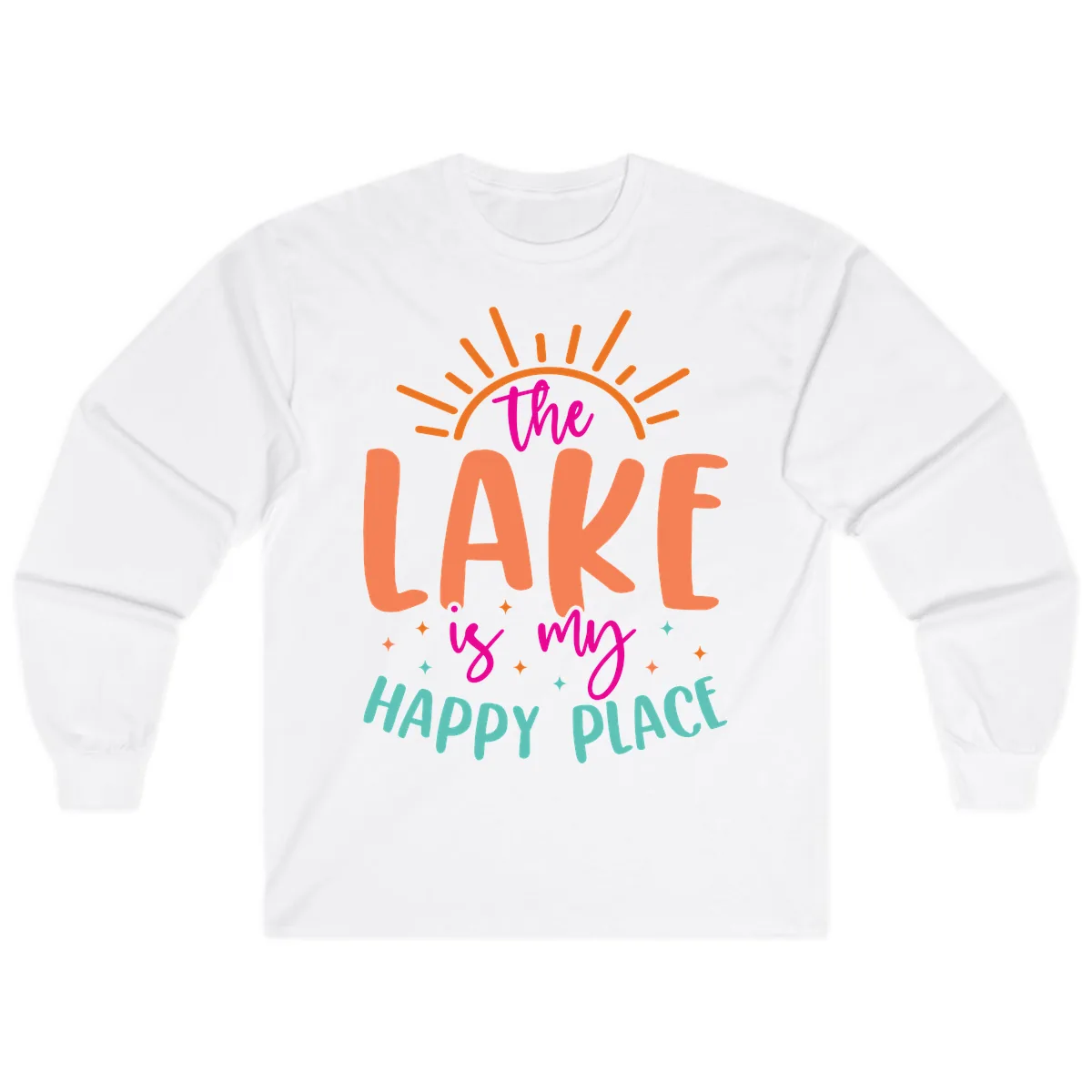 The Lake Is My Happy Place Long Sleeve in White