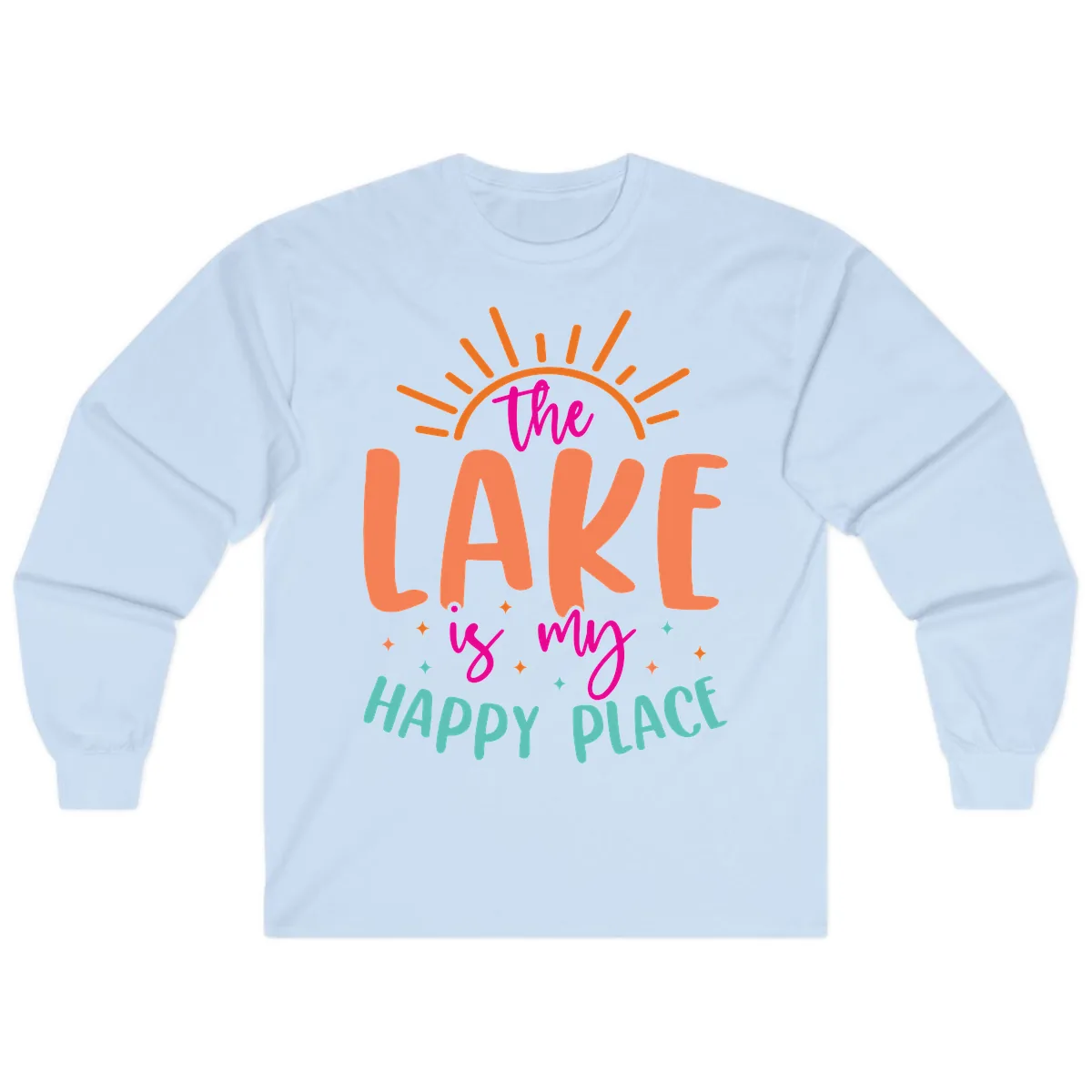 The Lake Is My Happy Place Long Sleeve in Light Blue
