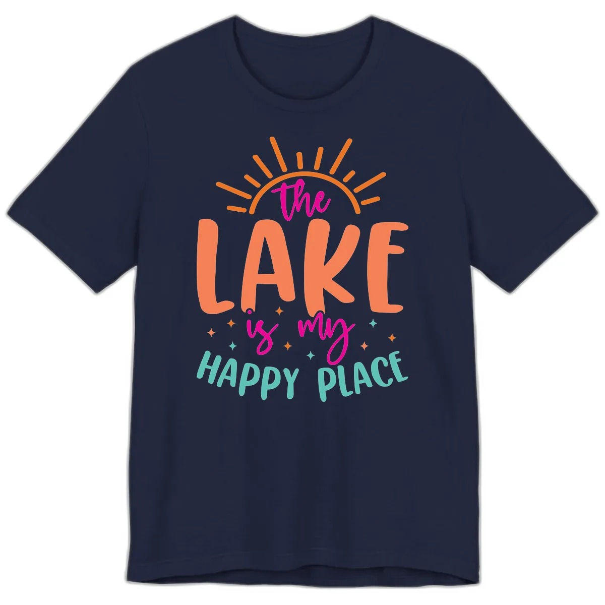 The Lake Is My Happy Place Premium T-Shirt in Navy