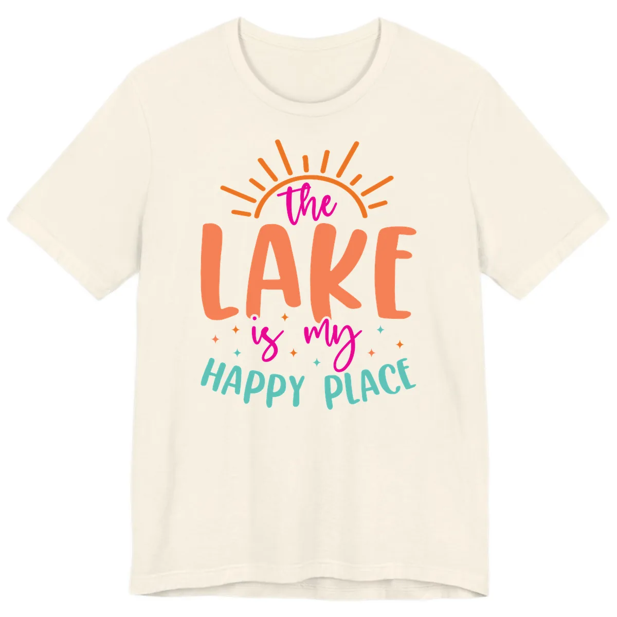 The Lake Is My Happy Place Premium T-Shirt in Natural