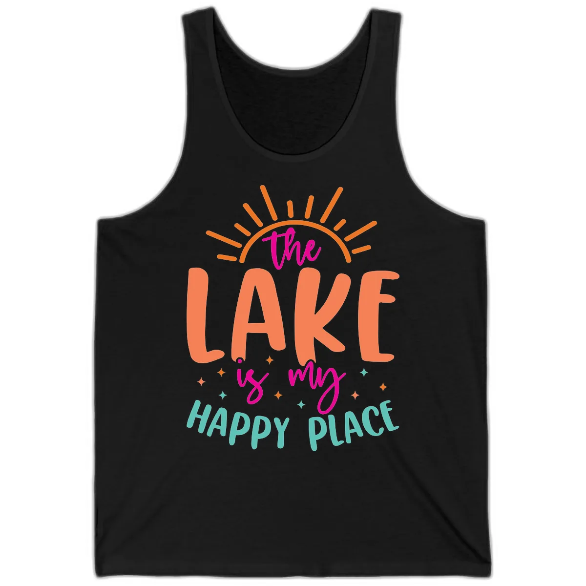 The Lake Is My Happy Place Tank in Black