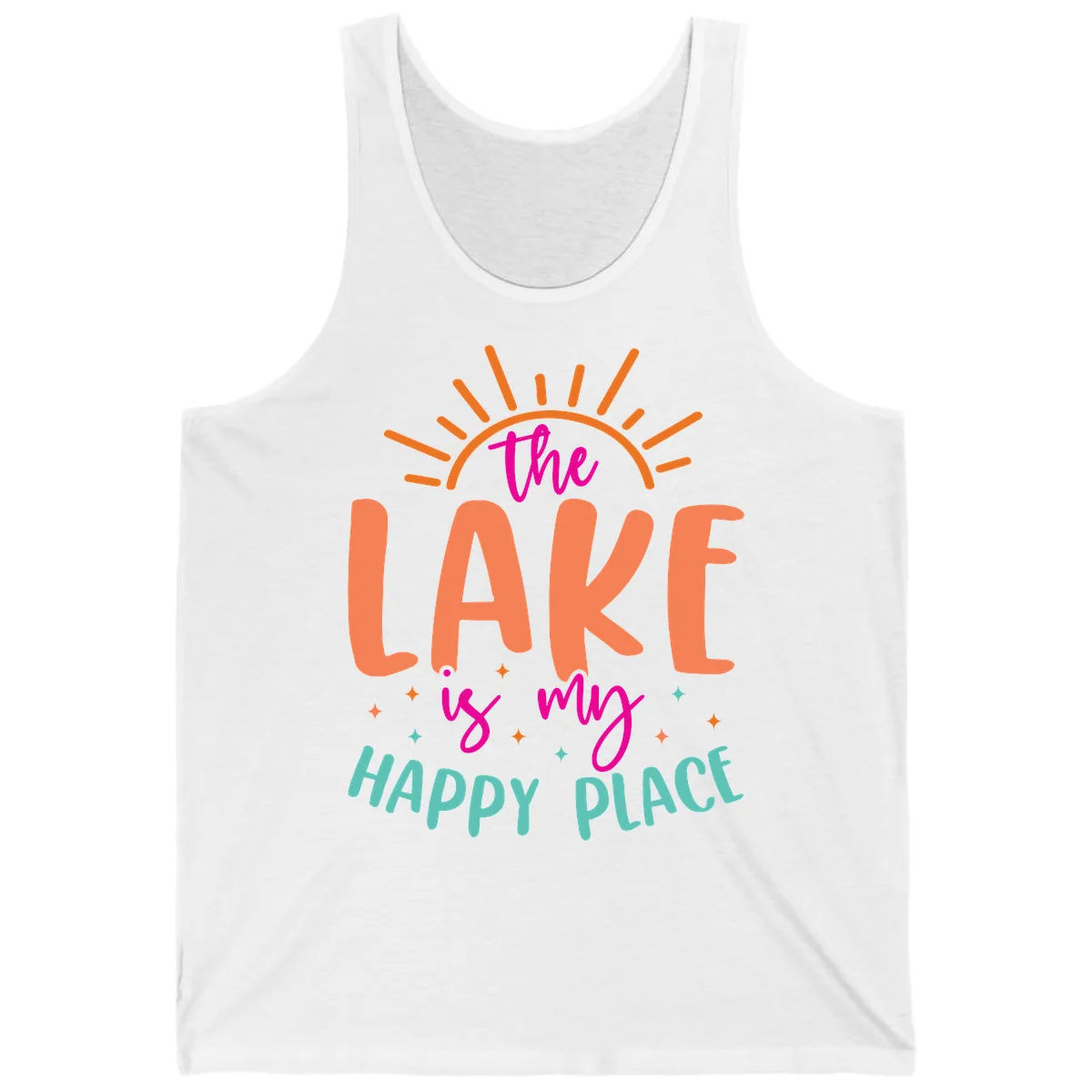 The Lake Is My Happy Place Tank in White