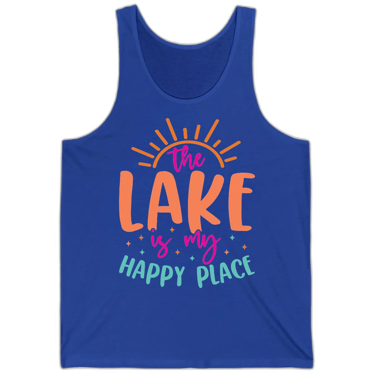The Lake Is My Happy Place Tank in True Royal