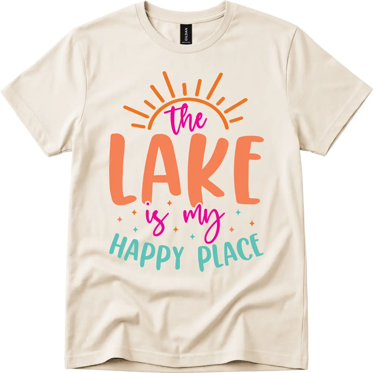 The Lake Is My Happy Place T-Shirt in Natural