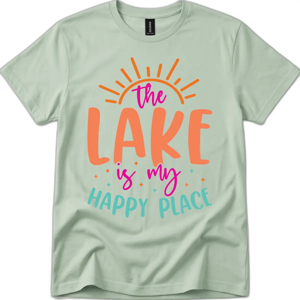 The Lake Is My Happy Place T-Shirt in Sage