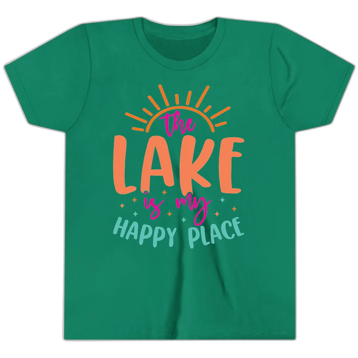 The Lake Is My Happy Place Youth T-Shirt in Kelly