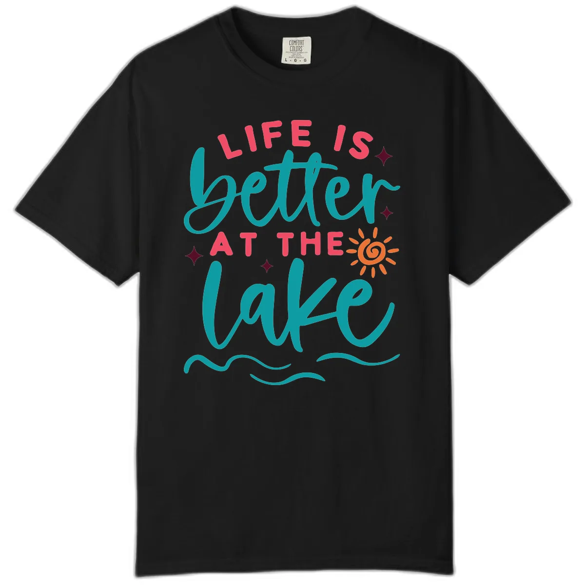 Life Is Better At The Lake Design Comfort Color in Black