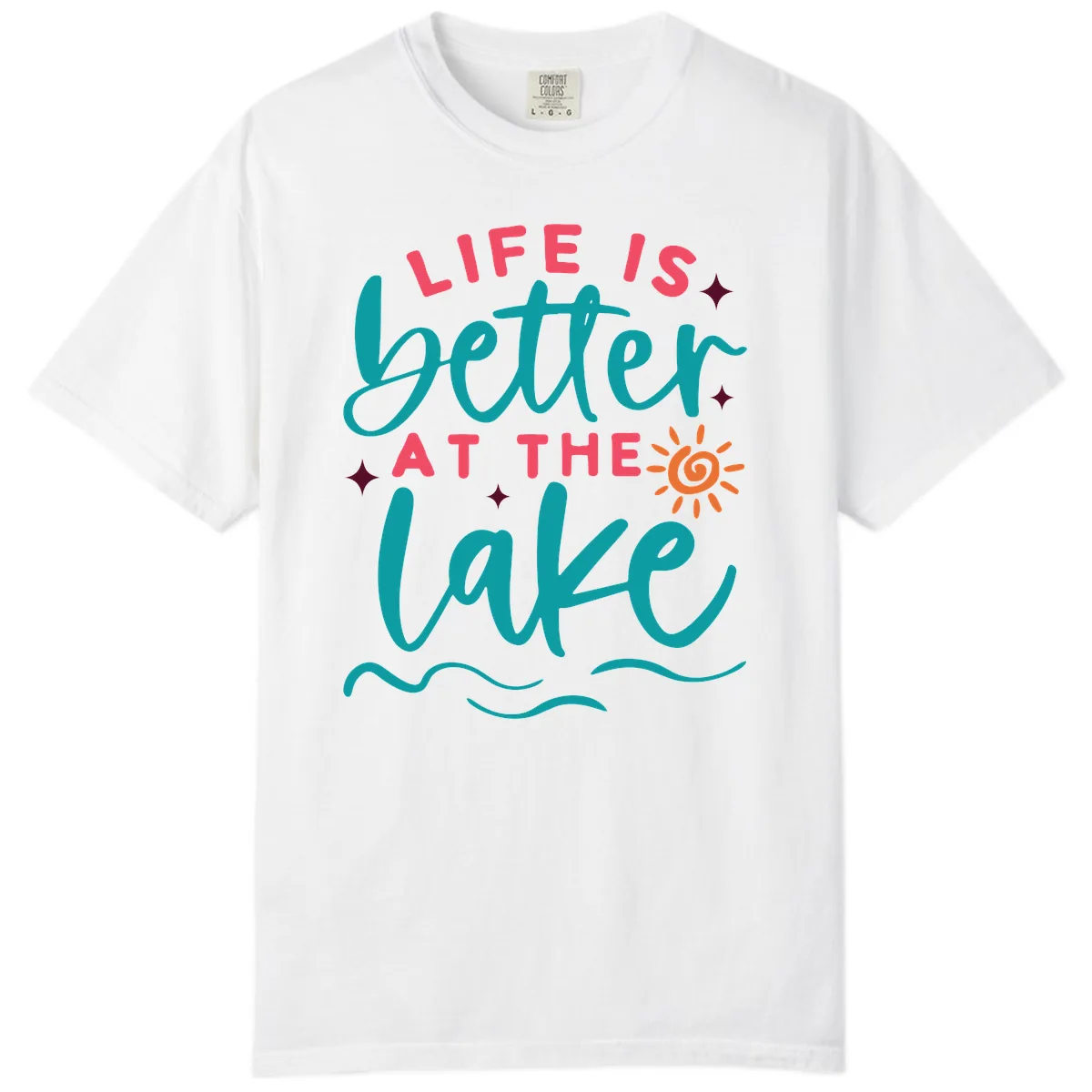 Life Is Better At The Lake Design Comfort Color in White