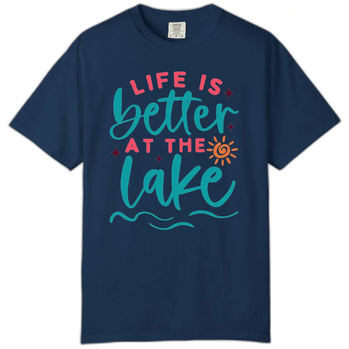 Life Is Better At The Lake Design Comfort Color in Navy