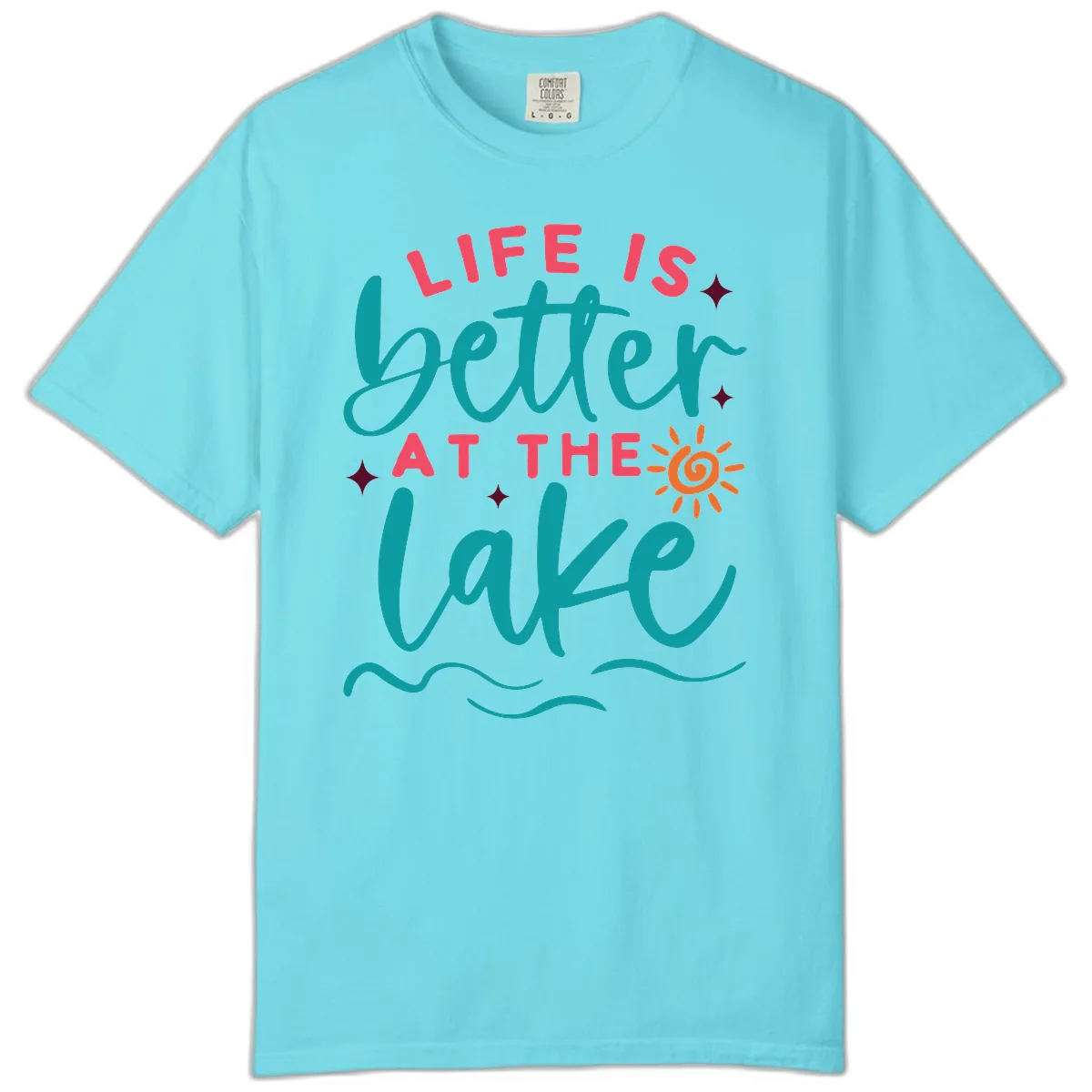 Life Is Better At The Lake Design Comfort Color in Lagoon Blue