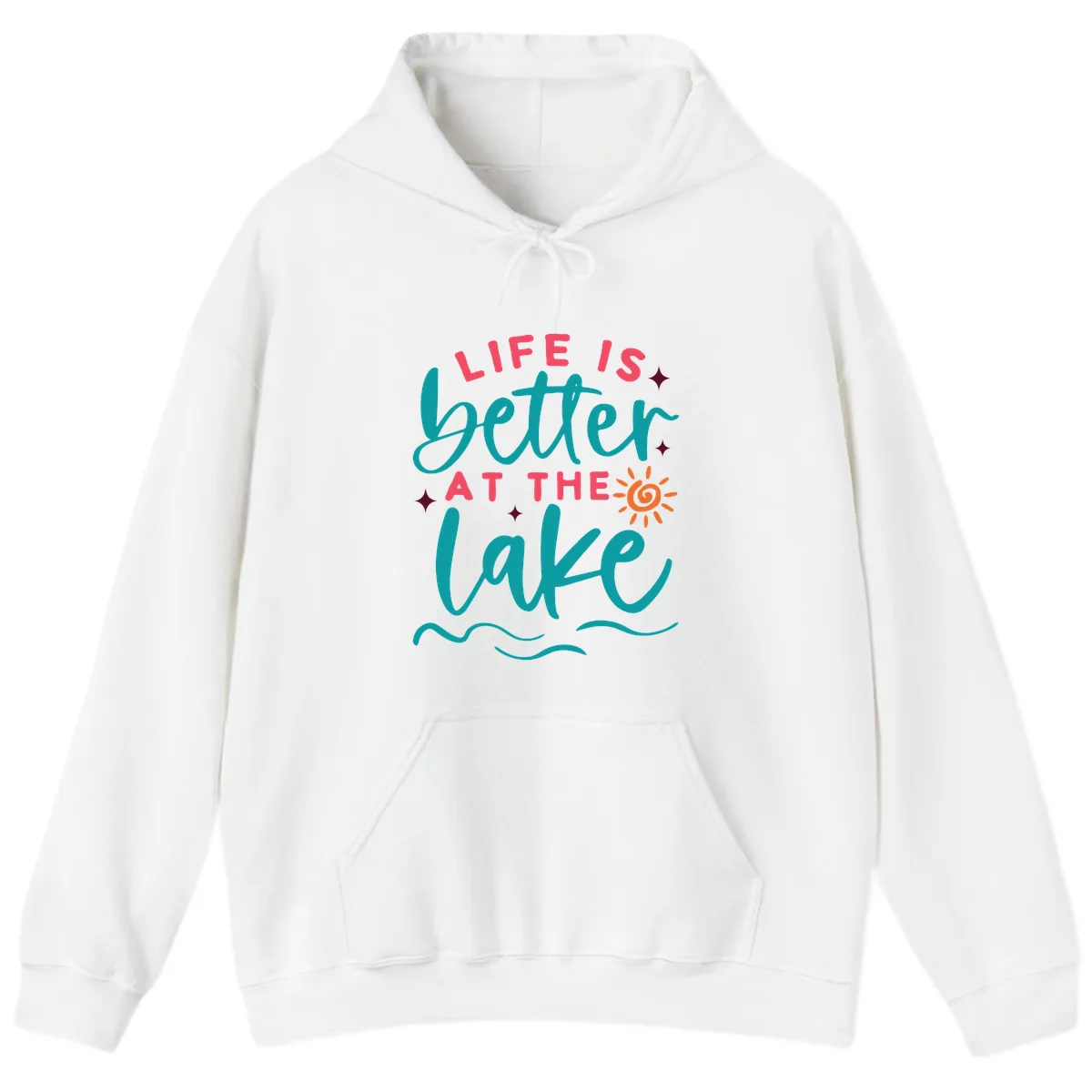 Life Is Better At The Lake Design Hoodie in White