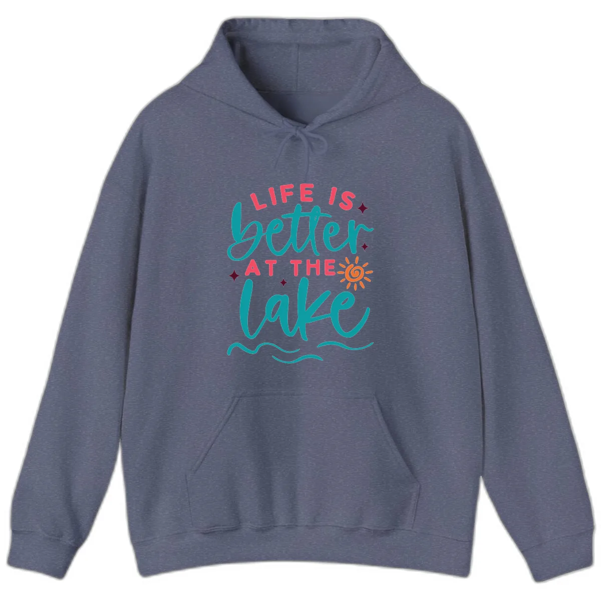 Life Is Better At The Lake Design Hoodie in Heather Navy