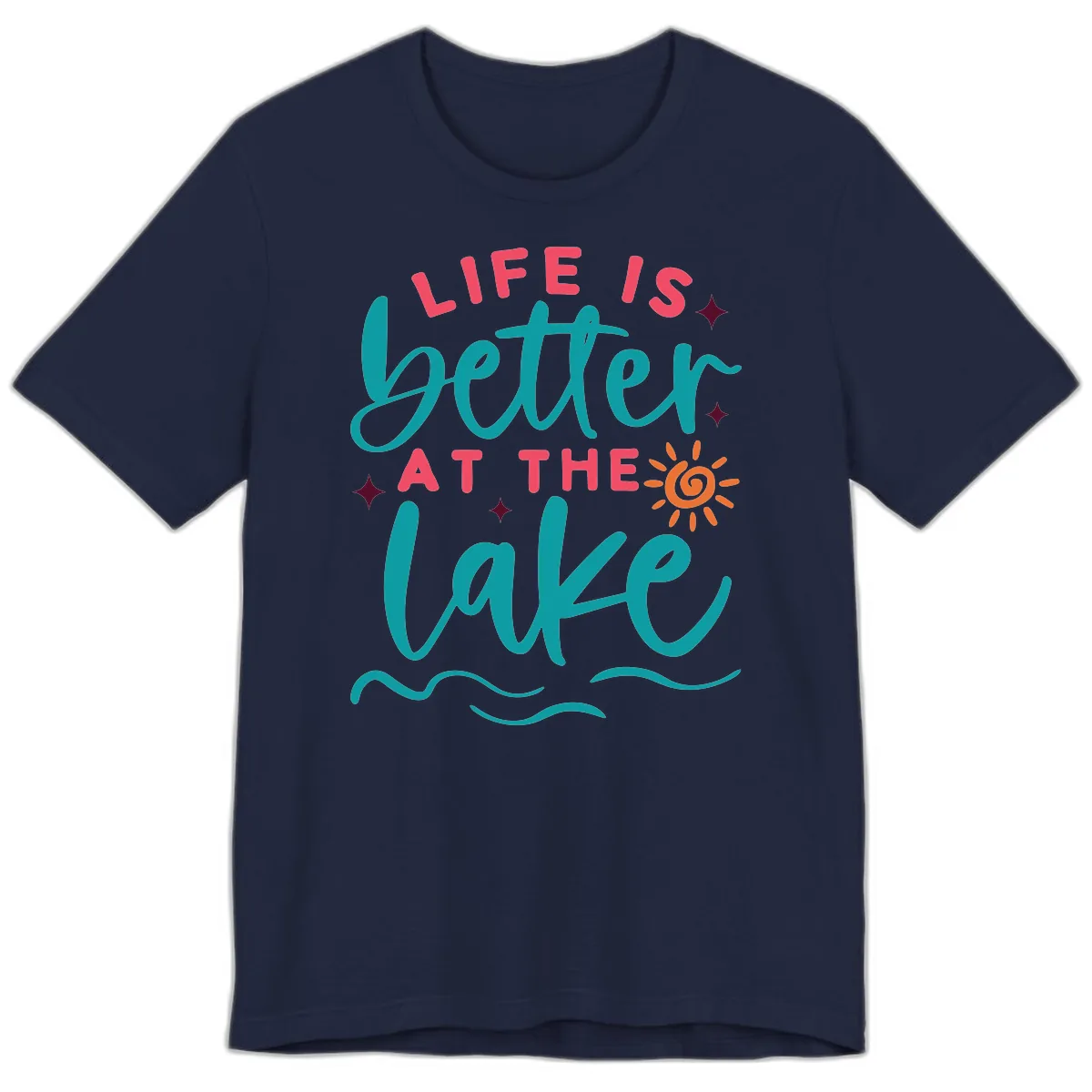 Life Is Better At The Lake Design Premium T-Shirt in Navy