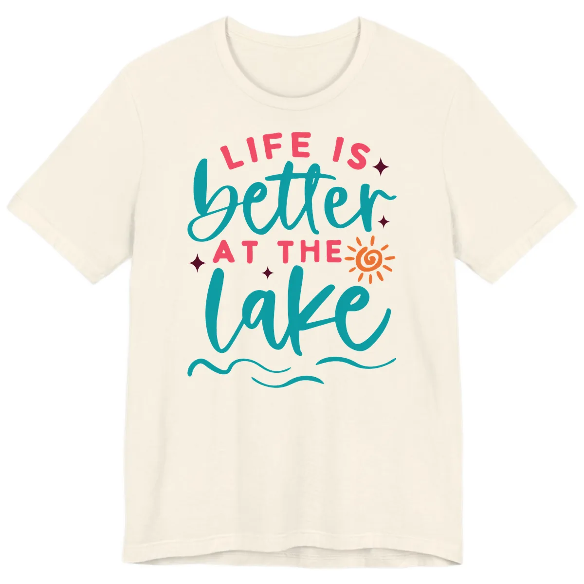 Life Is Better At The Lake Design Premium T-Shirt in Natural