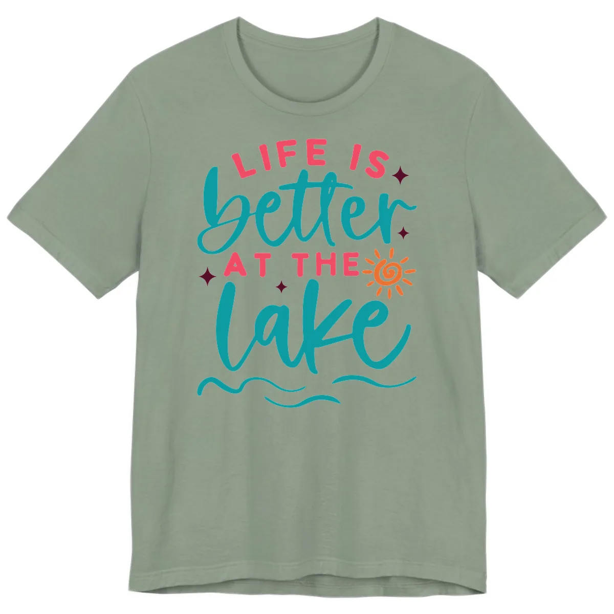 Life Is Better At The Lake Design Premium T-Shirt in Sage