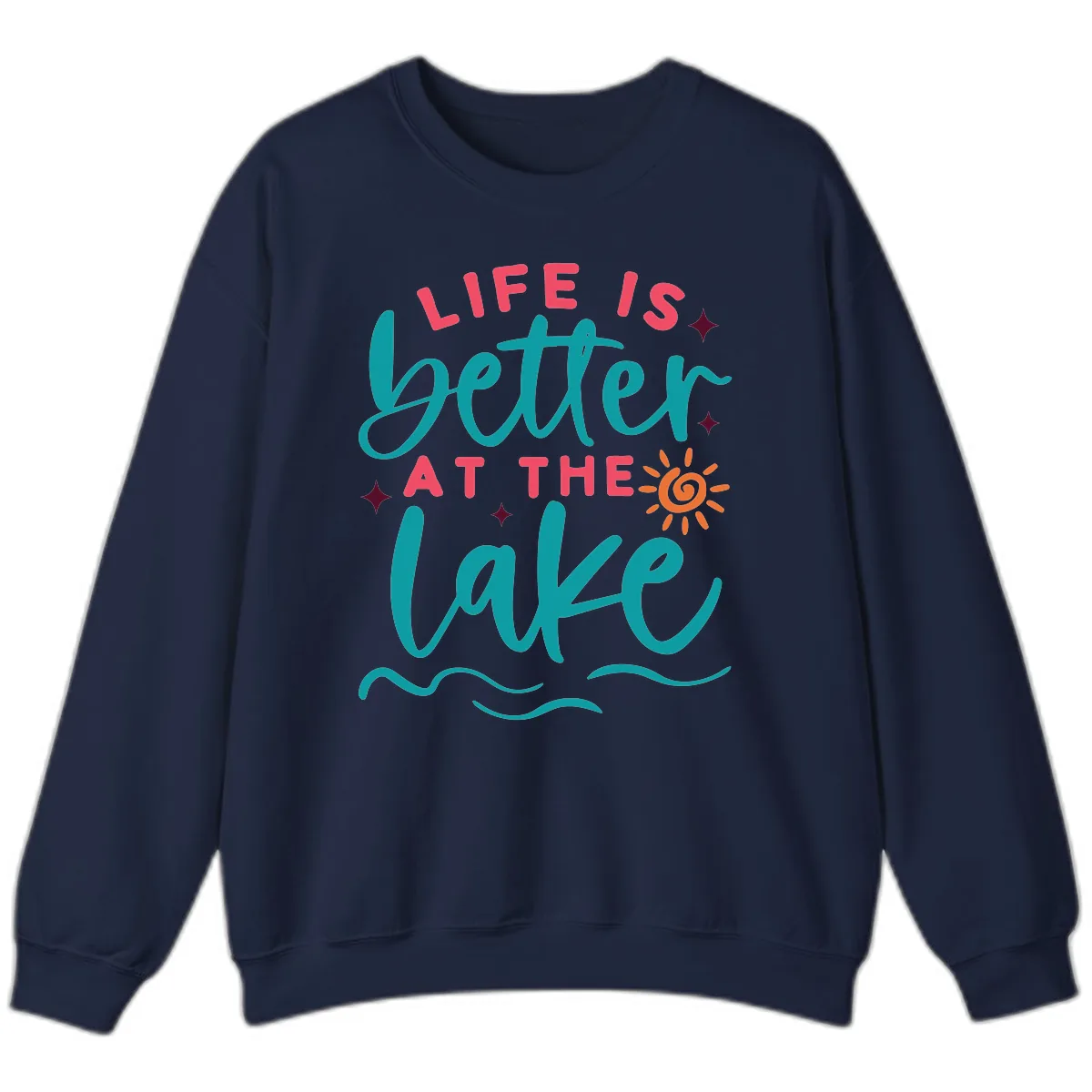 Life Is Better At The Lake Design Sweatshirt in Navy