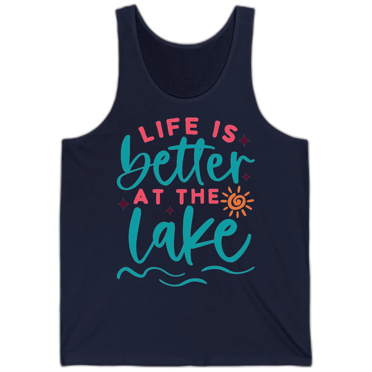 Life Is Better At The Lake Design Tank in Navy