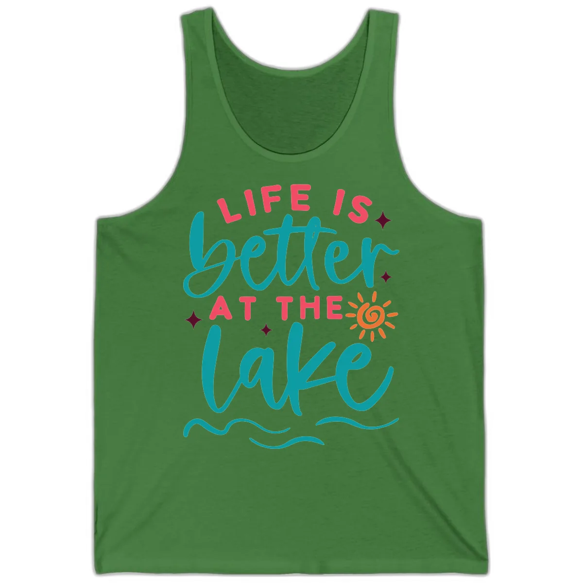 Life Is Better At The Lake Design Tank in Leaf