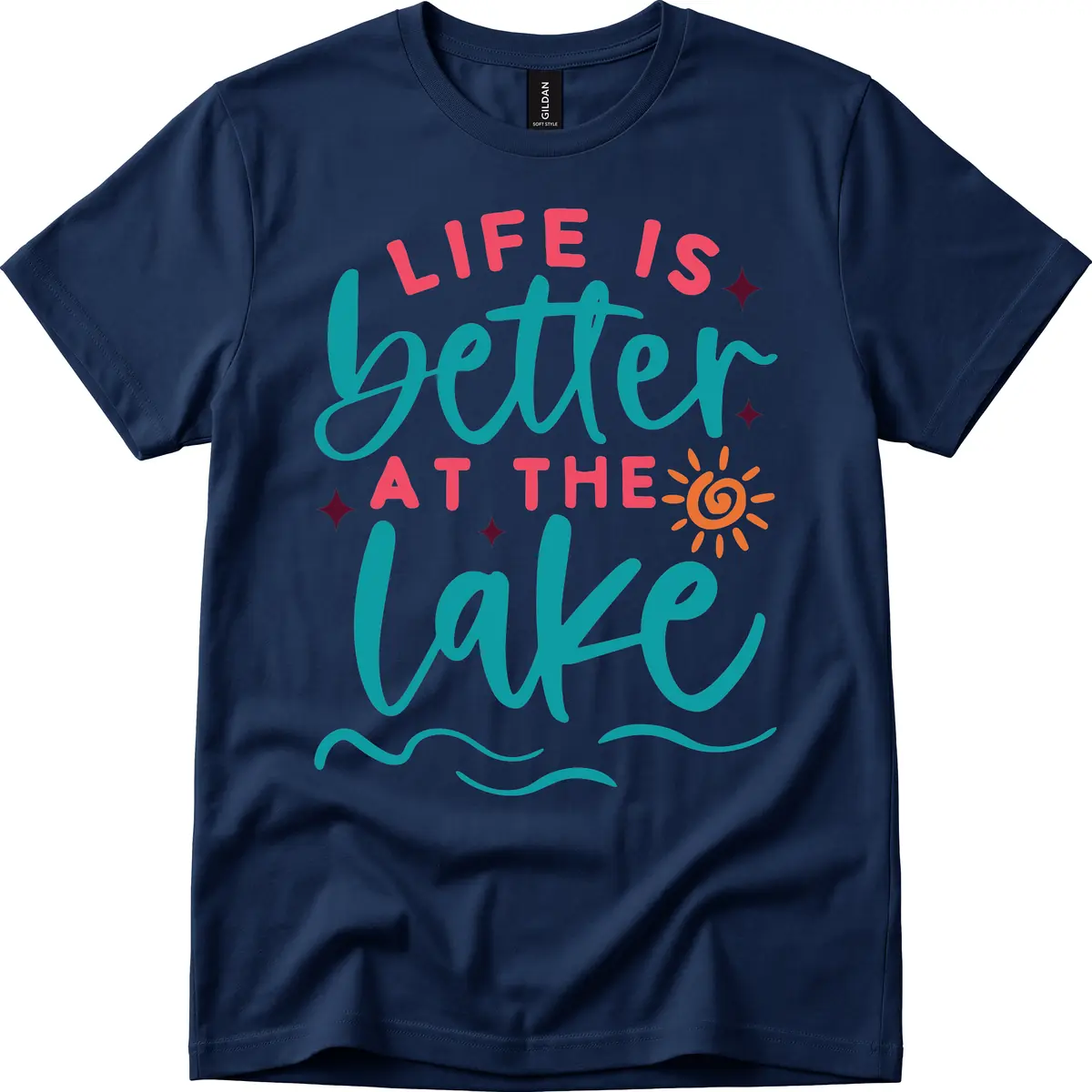 Life Is Better At The Lake Design T-Shirt in Navy