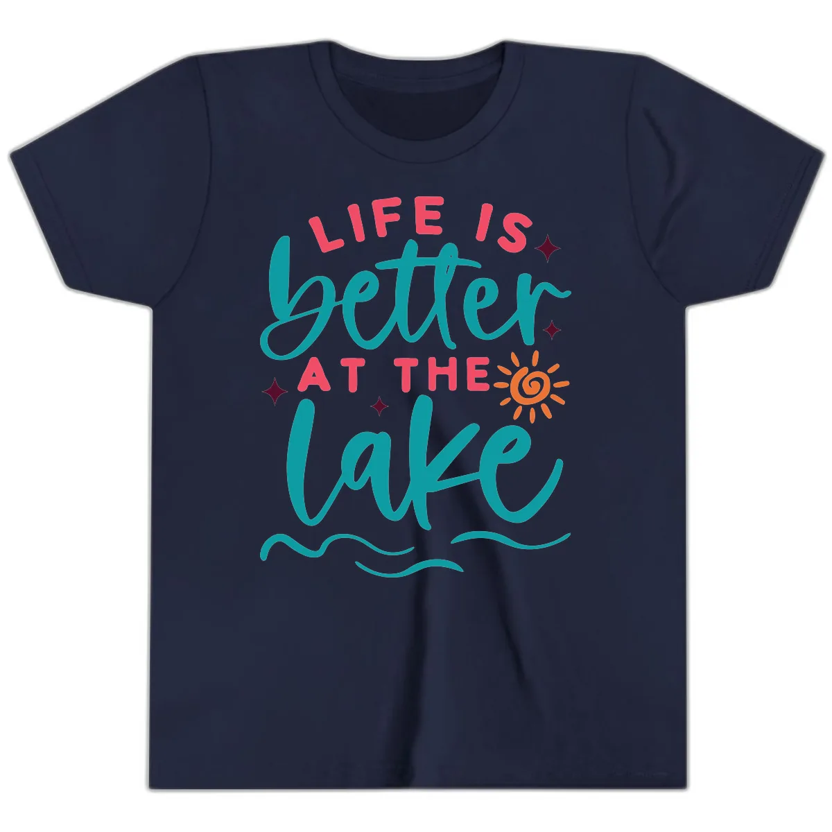 Life Is Better At The Lake Design Youth T-Shirt in Navy