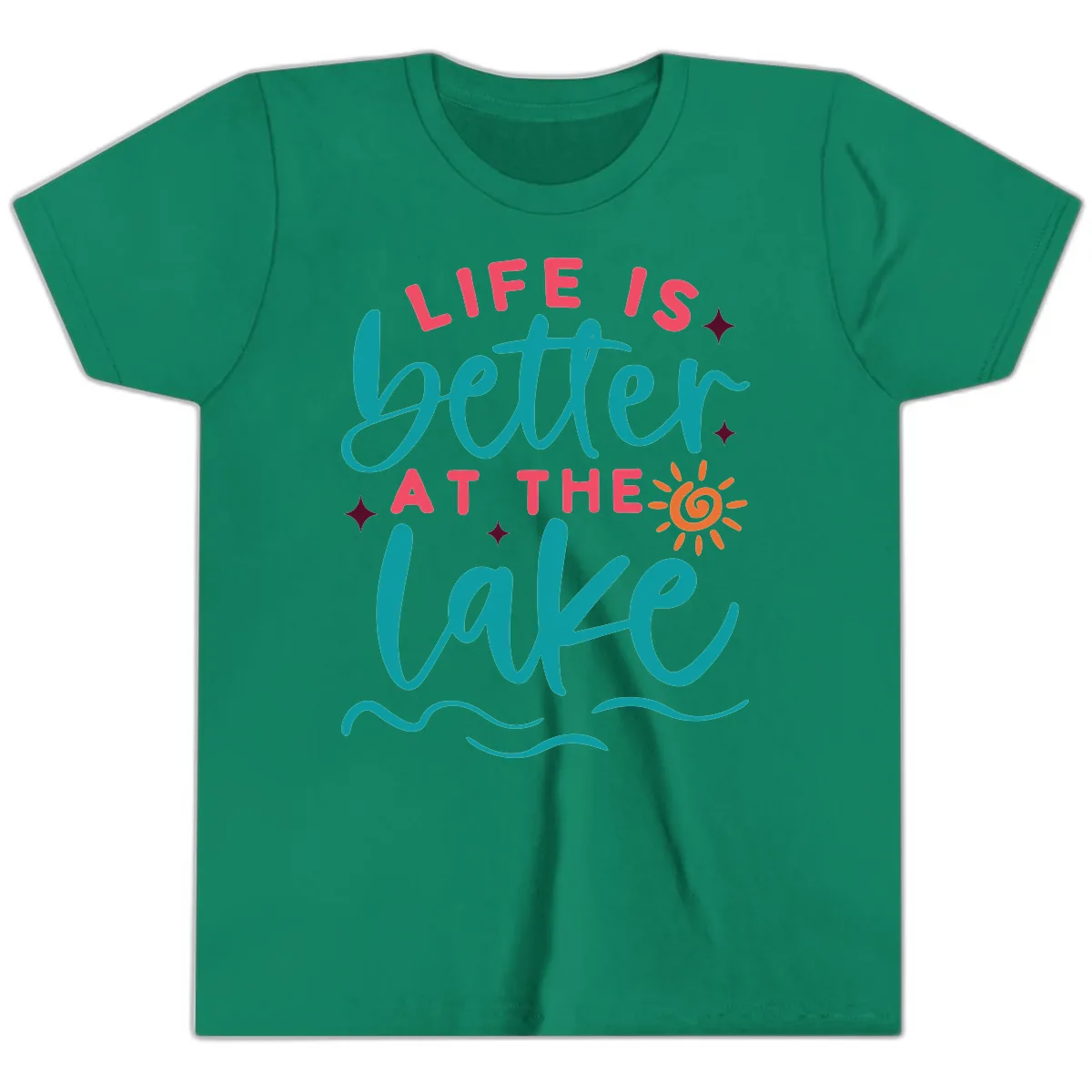 Life Is Better At The Lake Design Youth T-Shirt in Kelly