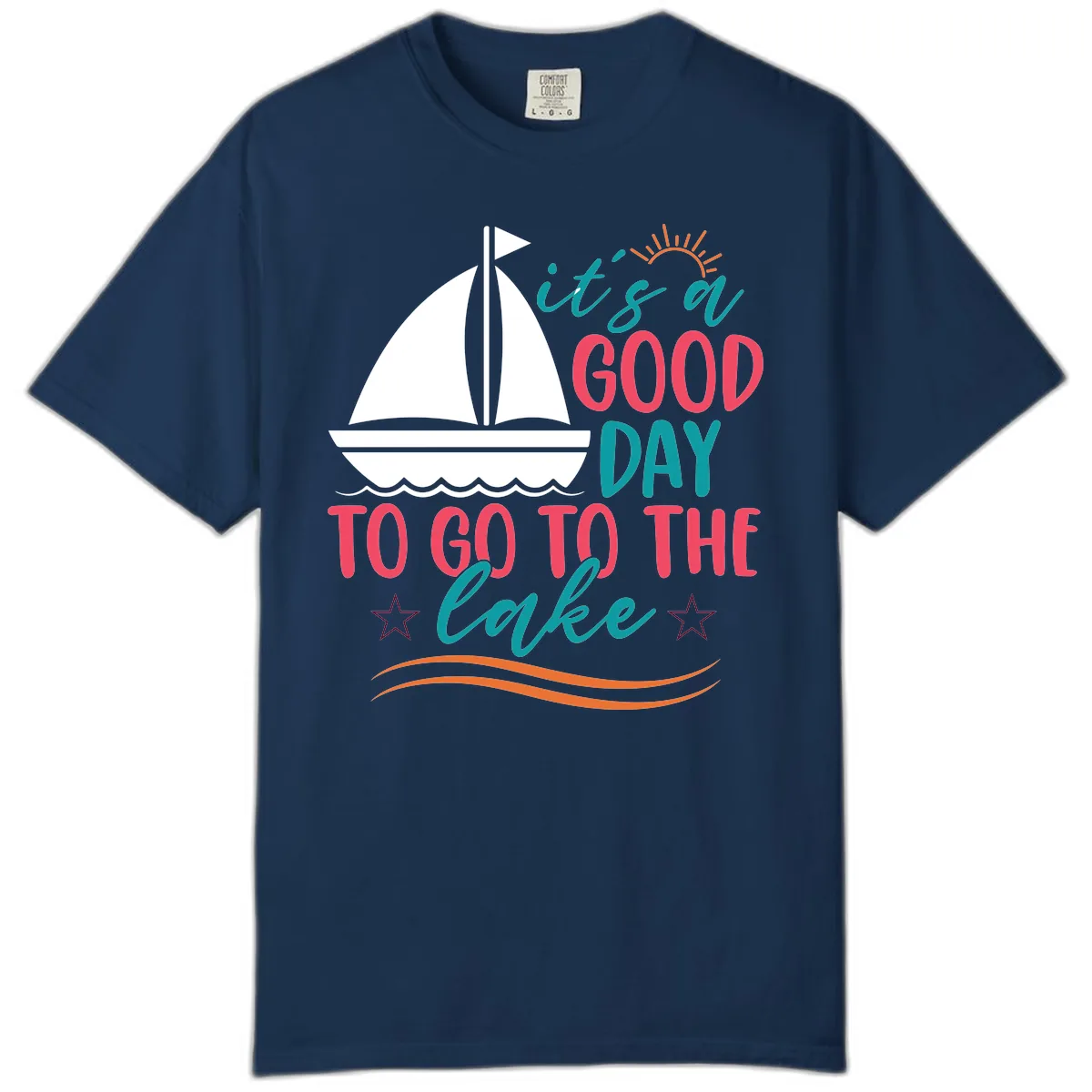 It's A Good Day To Go To The Lake Comfort Color in Navy