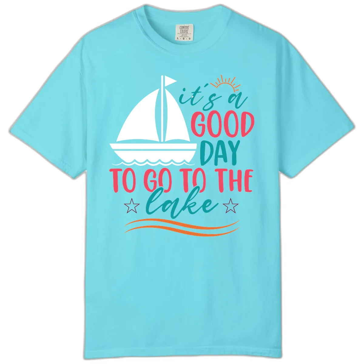 It's A Good Day To Go To The Lake Comfort Color in Lagoon Blue