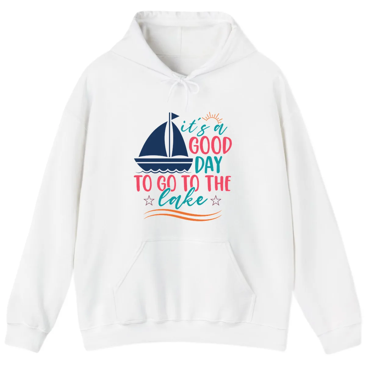 It's A Good Day To Go To The Lake Hoodie in White